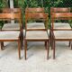 6 Scandinavian Baumann chairs in solid wood and beige fabric.