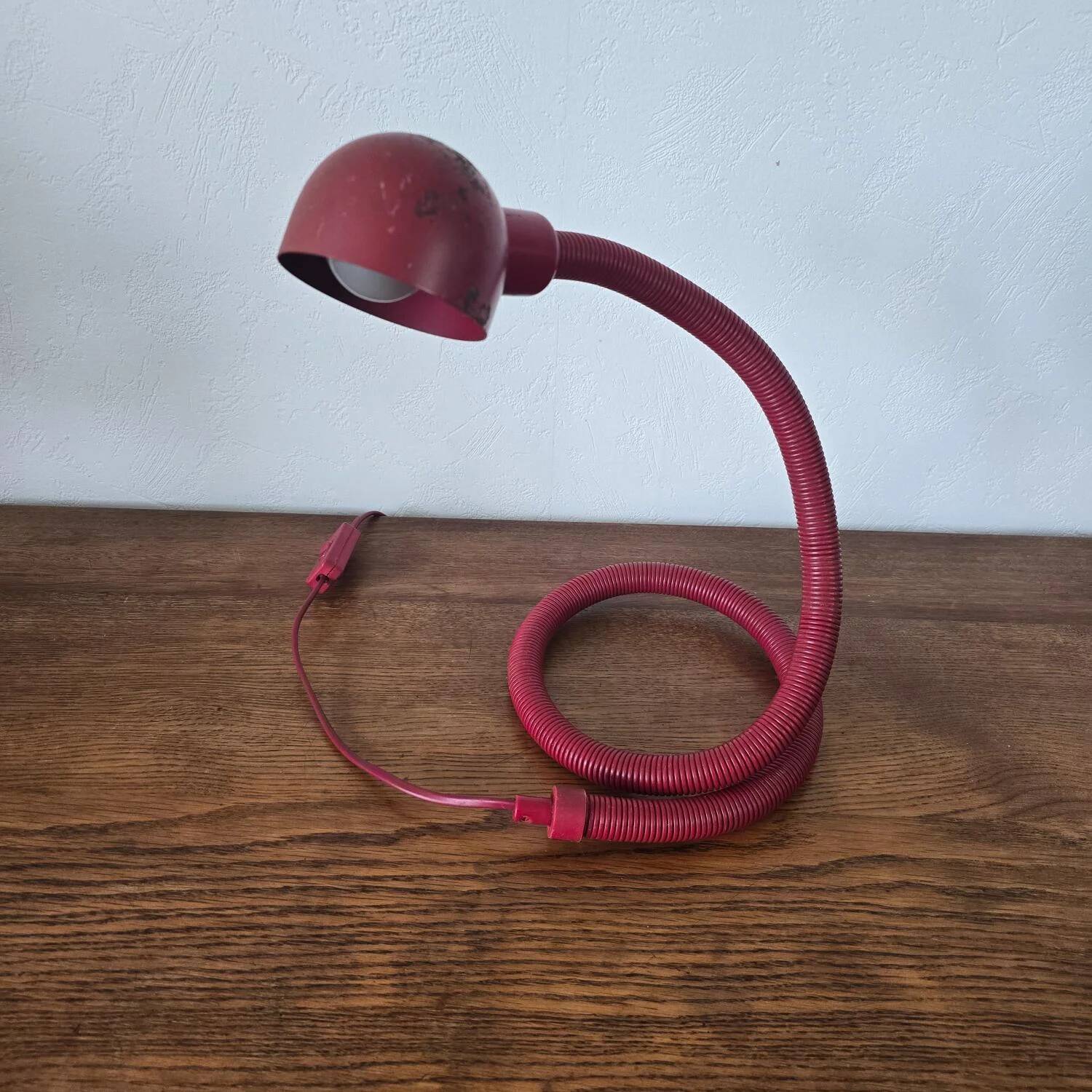 Lampe Serpent rouge "Hebi", années 70