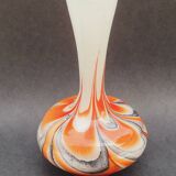 Vase Italy by Carlo Moretti 1970 opaline orange black
