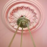 Chandelier signed Muller Frères Lunéville, Art Deco suspension, nickel-plated bronze chandelier, ceiling lamp,