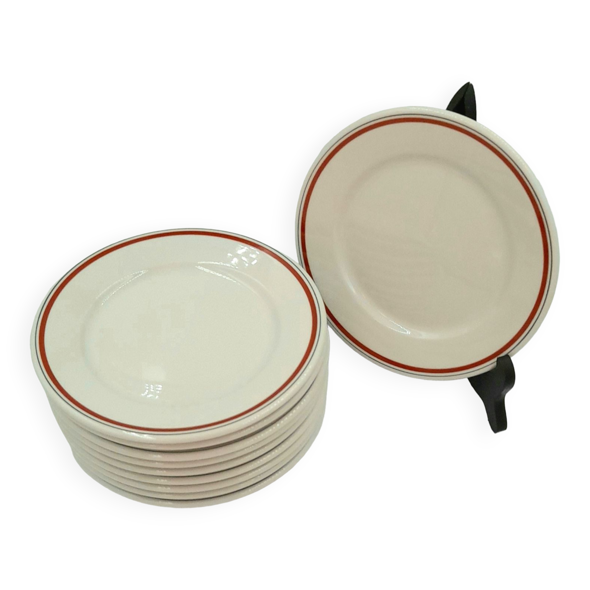 Lot 10 dessert plates bistrot porcelaine d'auteuil series j. lobjoy