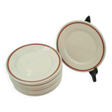 Lot 10 dessert plates bistrot porcelaine d'auteuil series j. lobjoy