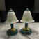 Vintage - Paire de lampes - Verre & Métal