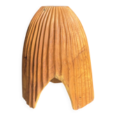 Large suspension or lampshade in organic natural teak, tubular H40 D30.