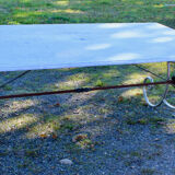 Table Top Carrara marble base wrought iron