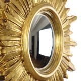 Golden Sunburst Mirror Sun Mirror Wood Convex Witch Mirror Sixties