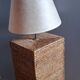 Braided rattan lamp foot, square, vintage 1970