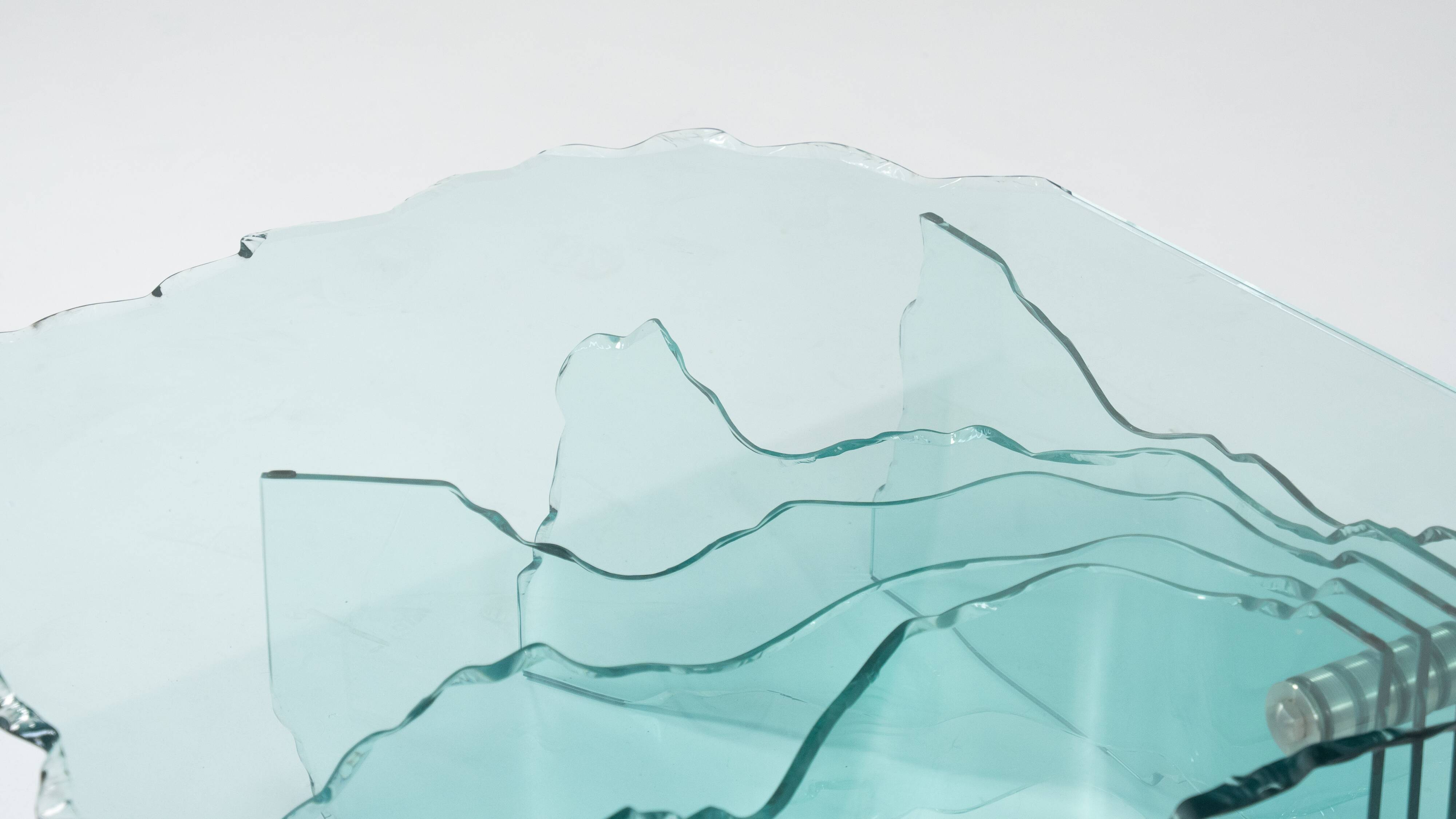 Shell coffee table by Danny Lane for Fiam, glass, 1980s.