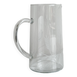 Engraved glass pitcher, wheat ears decoration
