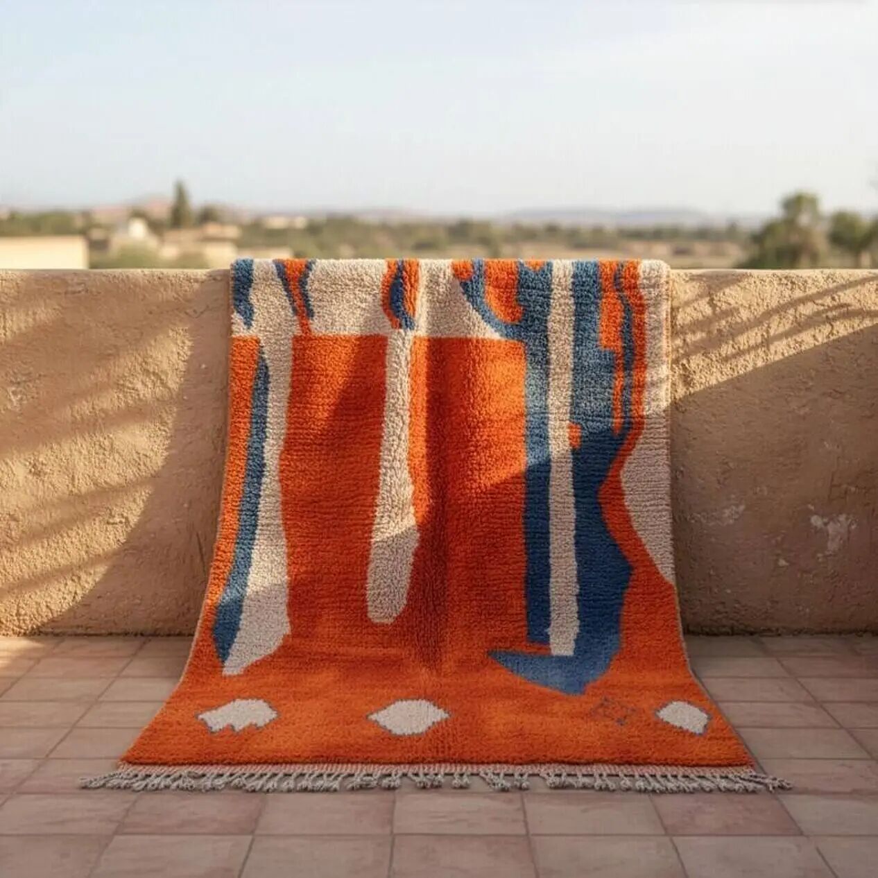 Tapis tissé à la main 200x300 cm, laine, multicolore, Maroc