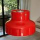 Red bumling pendant light - 70s suede