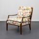 Restored 1960s armchair, floral pattern, two available.