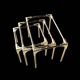Trio of nesting tables in gold, smoked safety glass, 1970s