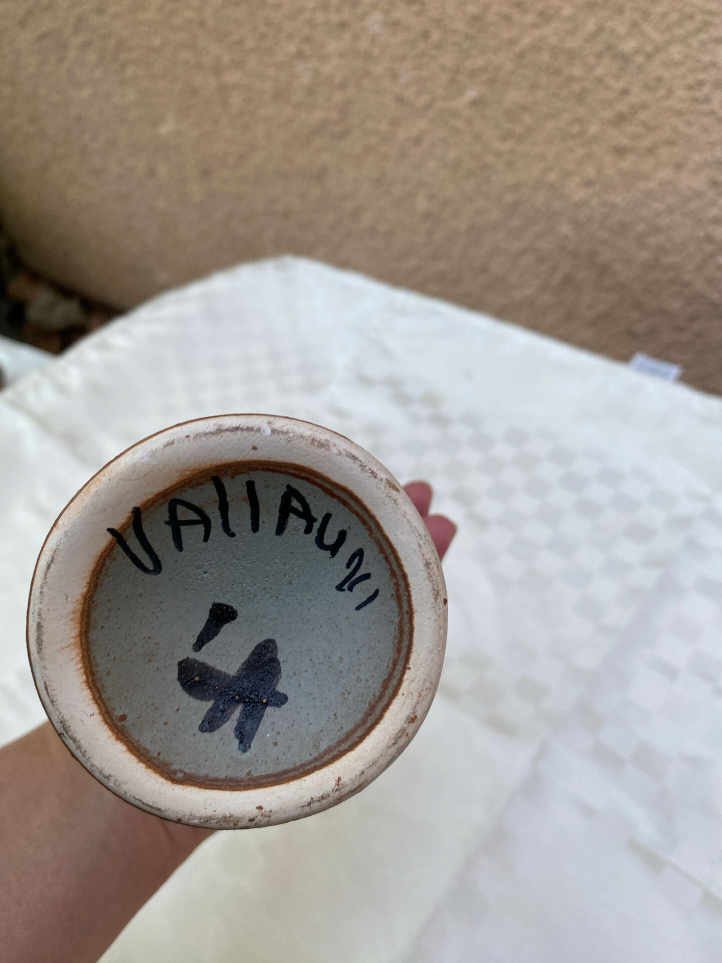 Vintage soliflore vase in Vallauris stoneware — 1960s/70s