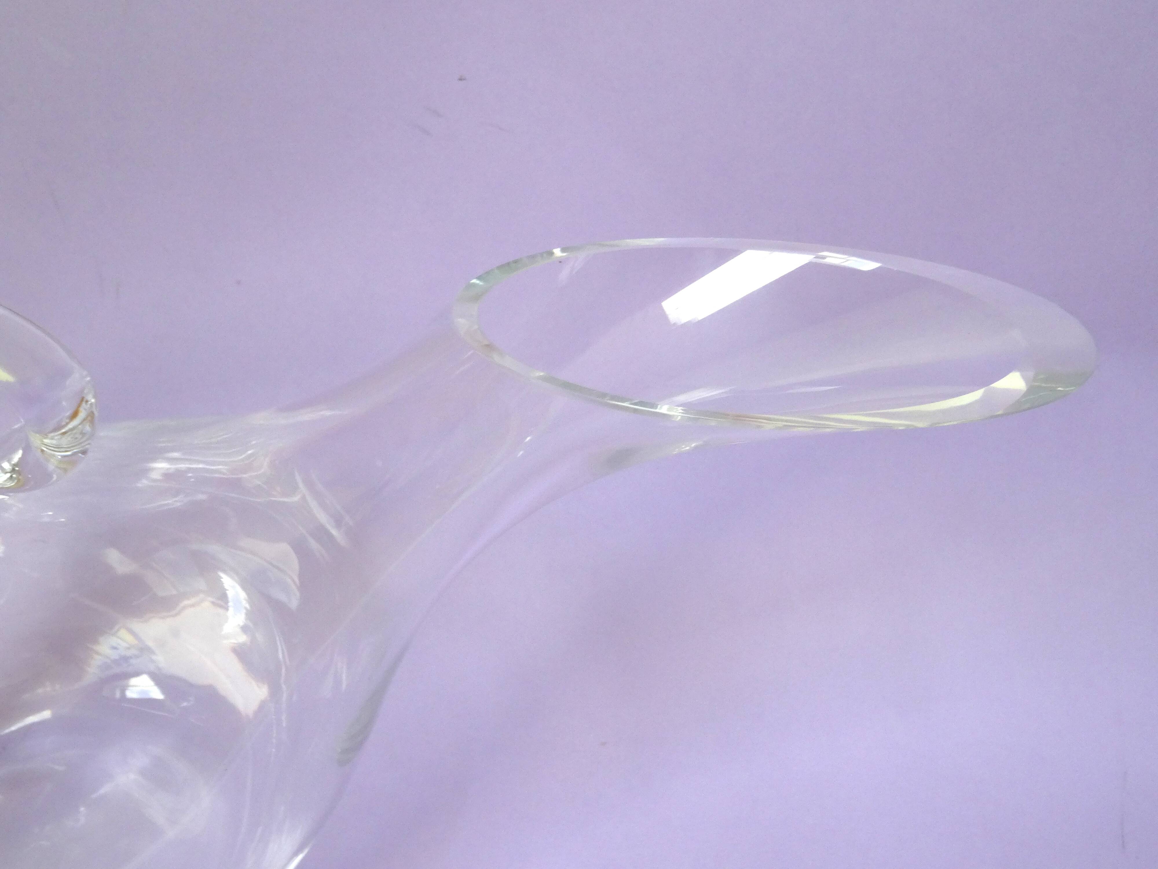 Leaning glass wine carafe