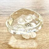 Vintage swarovski crystal jewerly box, frosted flower on the lid. signed, beautiful gift/