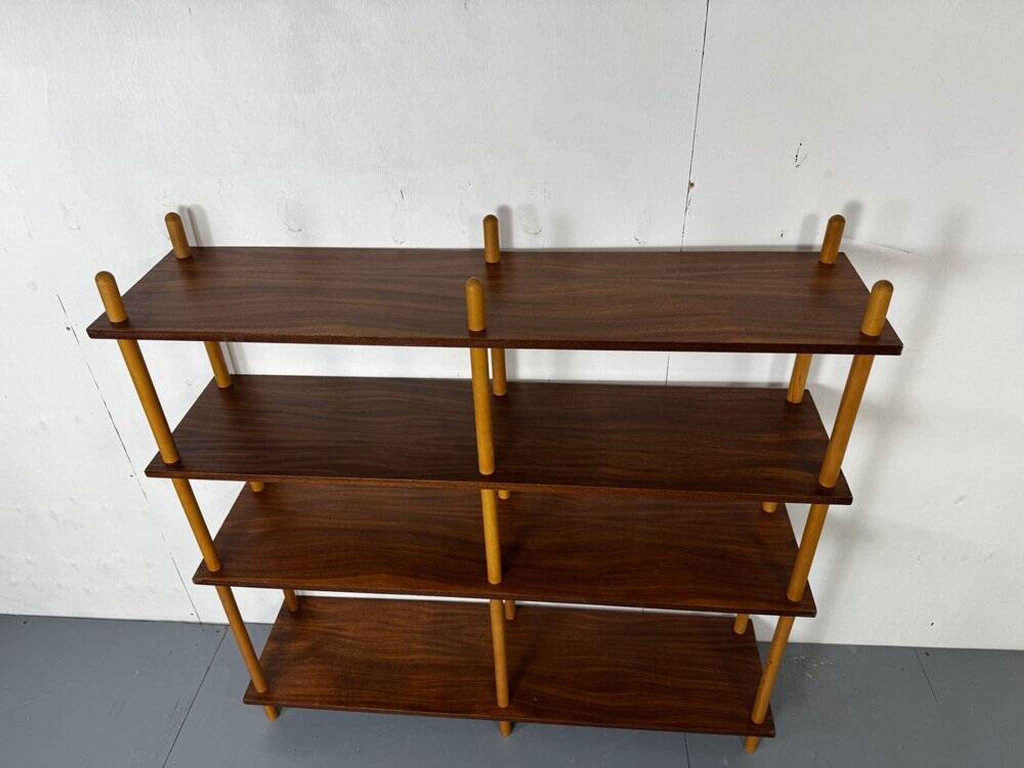 Mid-century modernist teak stick wall cabinet attributed to Willem Lutjens for Gouda Den Boer, 1950s