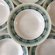 Set of 6 green hollow plates Digoin Sarreguemines 30s