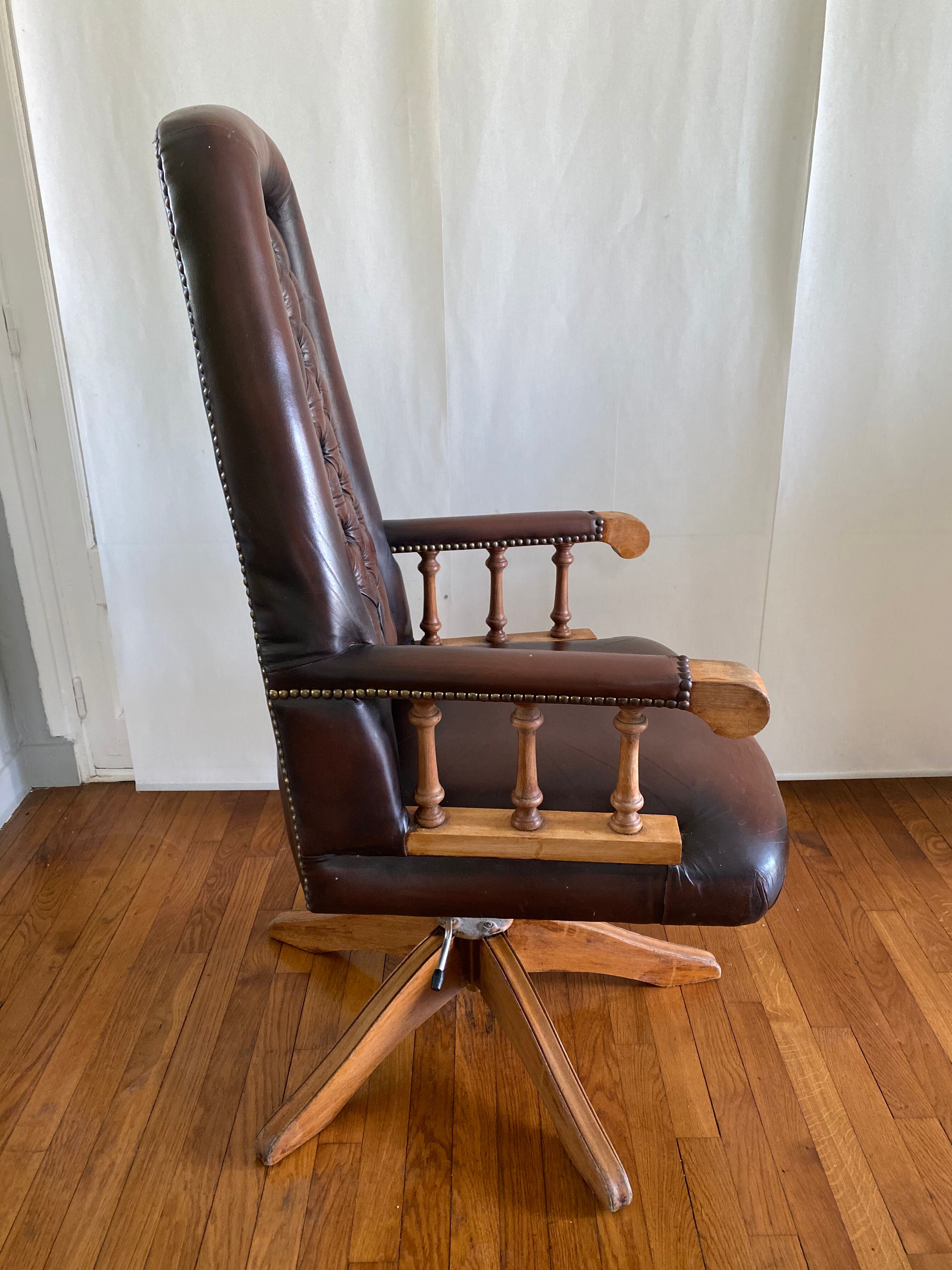 Chesterfield leather office chair