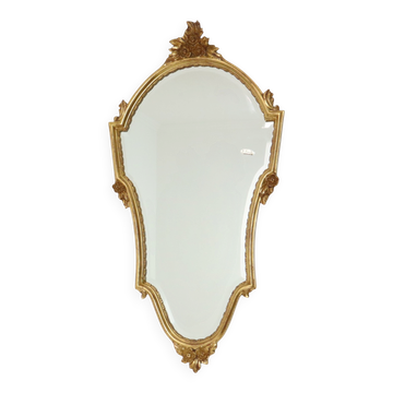 Classic Gold Deknudt Crested Mirror, Bevelled, Louis XVI Style, 94 cm