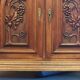 Art Nouveau buffet in carved oak with vine decoration