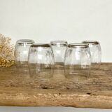 5 small vintage ribbed glasses