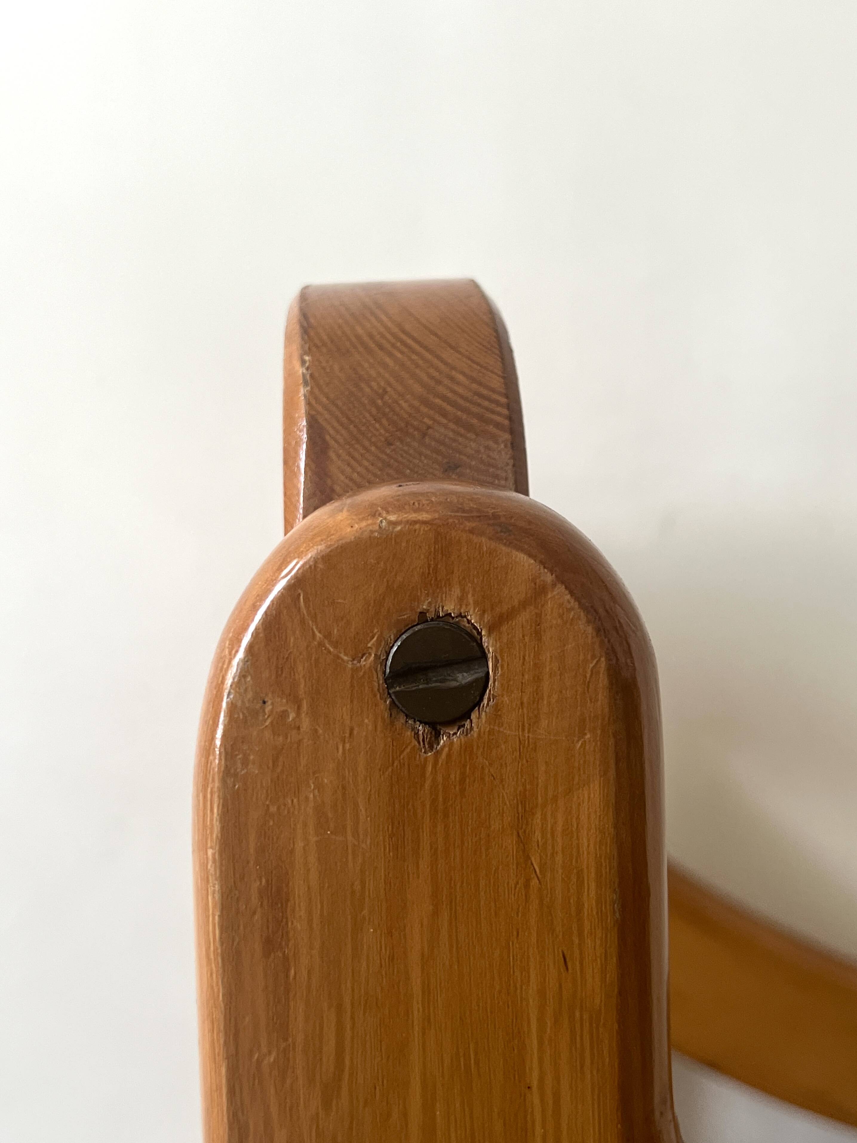 Chaise scandinave vintage en orme et corde tressée, design 1950