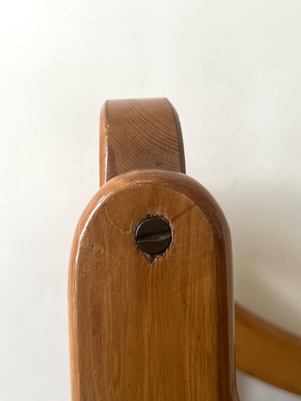 Chaise scandinave vintage en orme et corde tressée, design 1950
