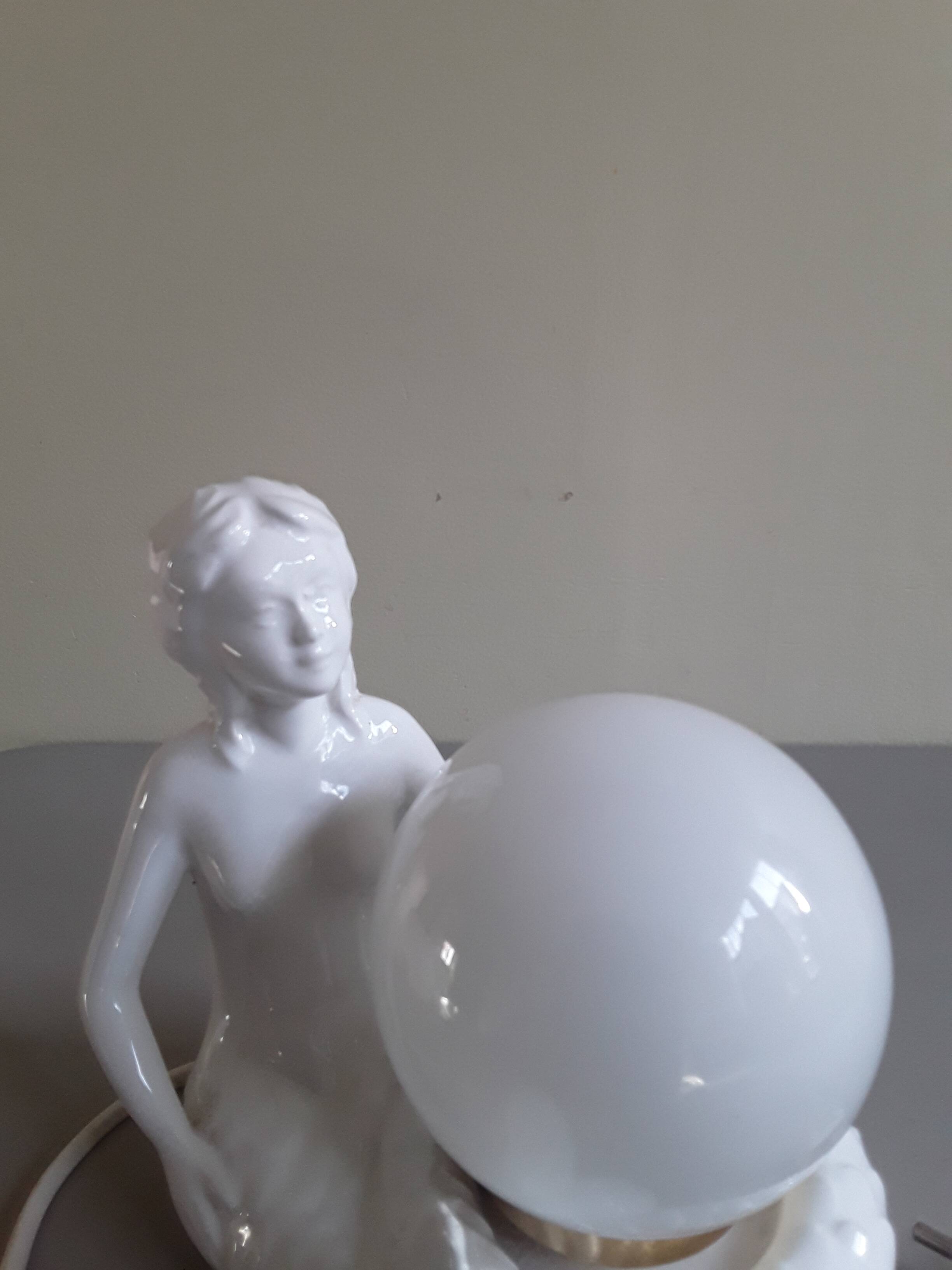 Opaline lamp siren 70s 80s