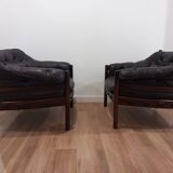 Paire de fauteuils par Arne Norell Suède années 1960