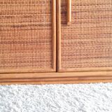 Vintage rattan sideboard from the 1970s.