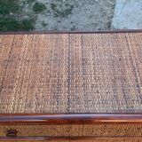 Commode rotin et bambou