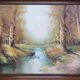 Large oil painting on canvas signed Miguel