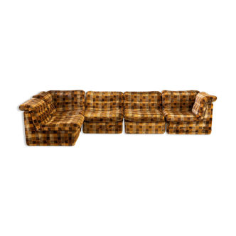Vintage Scandinavian style patchwork modular sofa