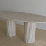 Calypso Oval Dining Table - Natural Travertine