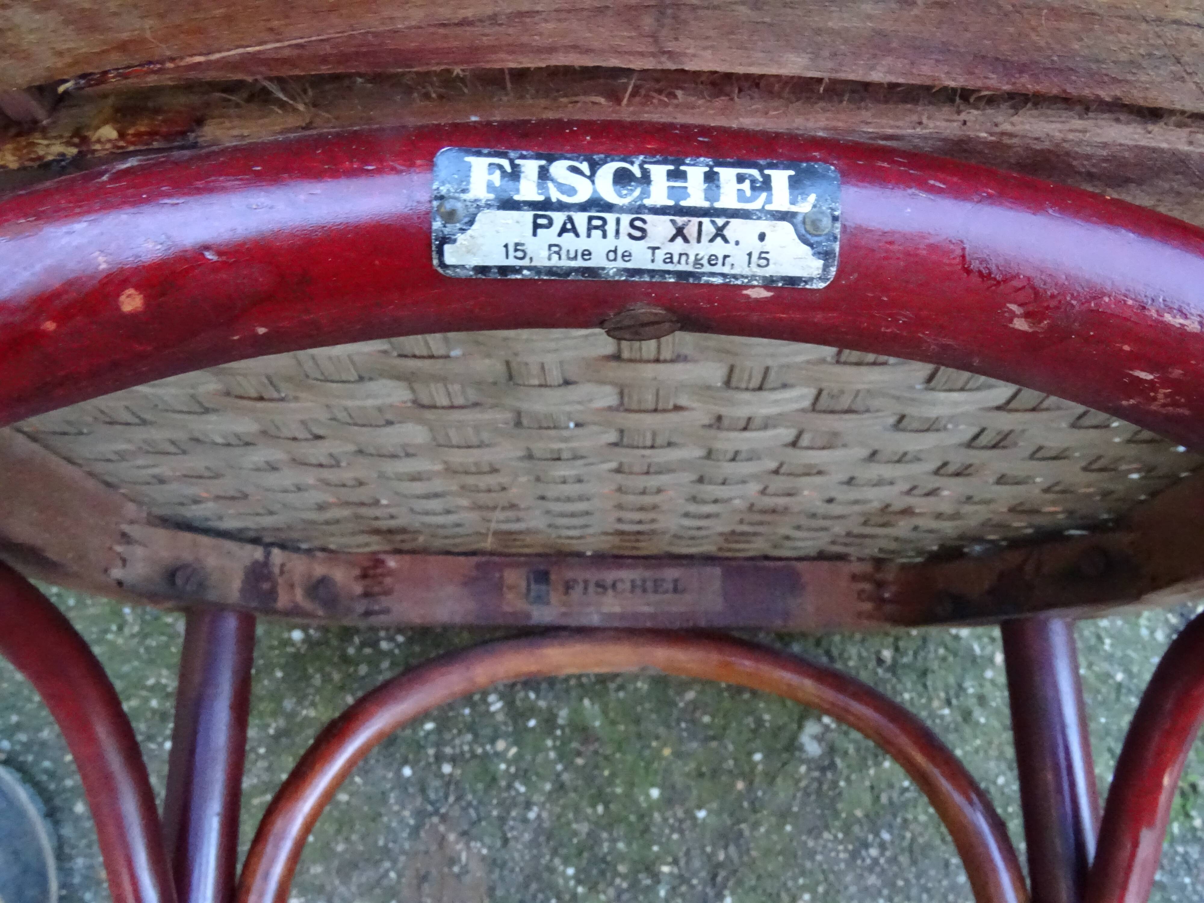 Fischel wicker terrace armchair 1930, N°415/F