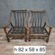 Pair of low bamboo armchairs with an exotic spirit, dating from the early 20th century.