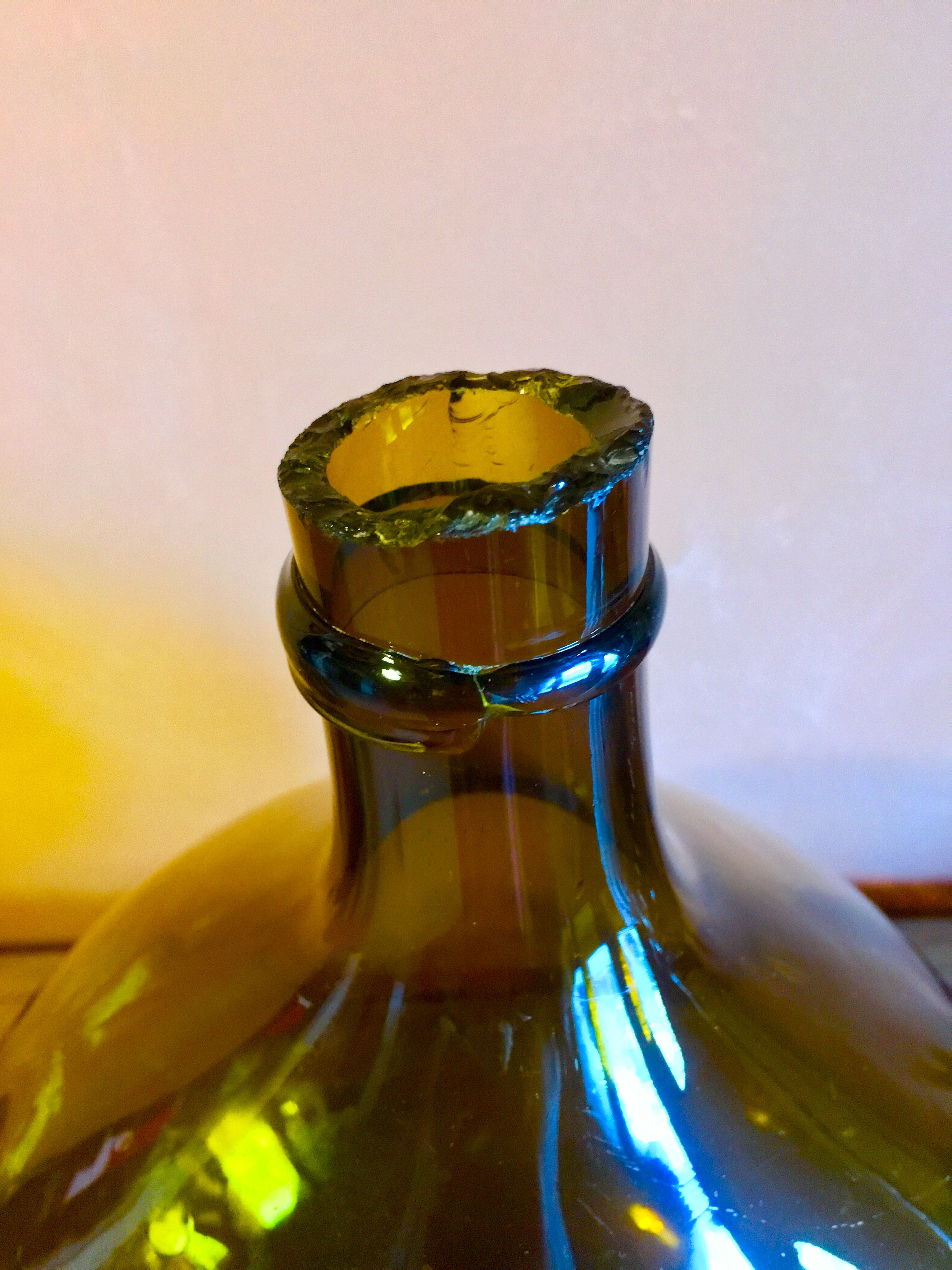 Old amber demijohn, 19th century, 10 litres