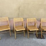 Series of 4 Scandinavian folding chairs 70s