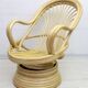 Mid-Century Modern Swivel and Rocking Armchair Bamboo, 1970s