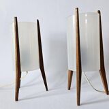 Pair of Mid-Century Table Lamps Pokrok Zilina, Tripod, Rocket, 1970s
