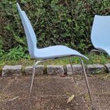 Vico Magistretti (1920-2006) for Kartell - Series of 4 chairs - Maui model - Sky blue color