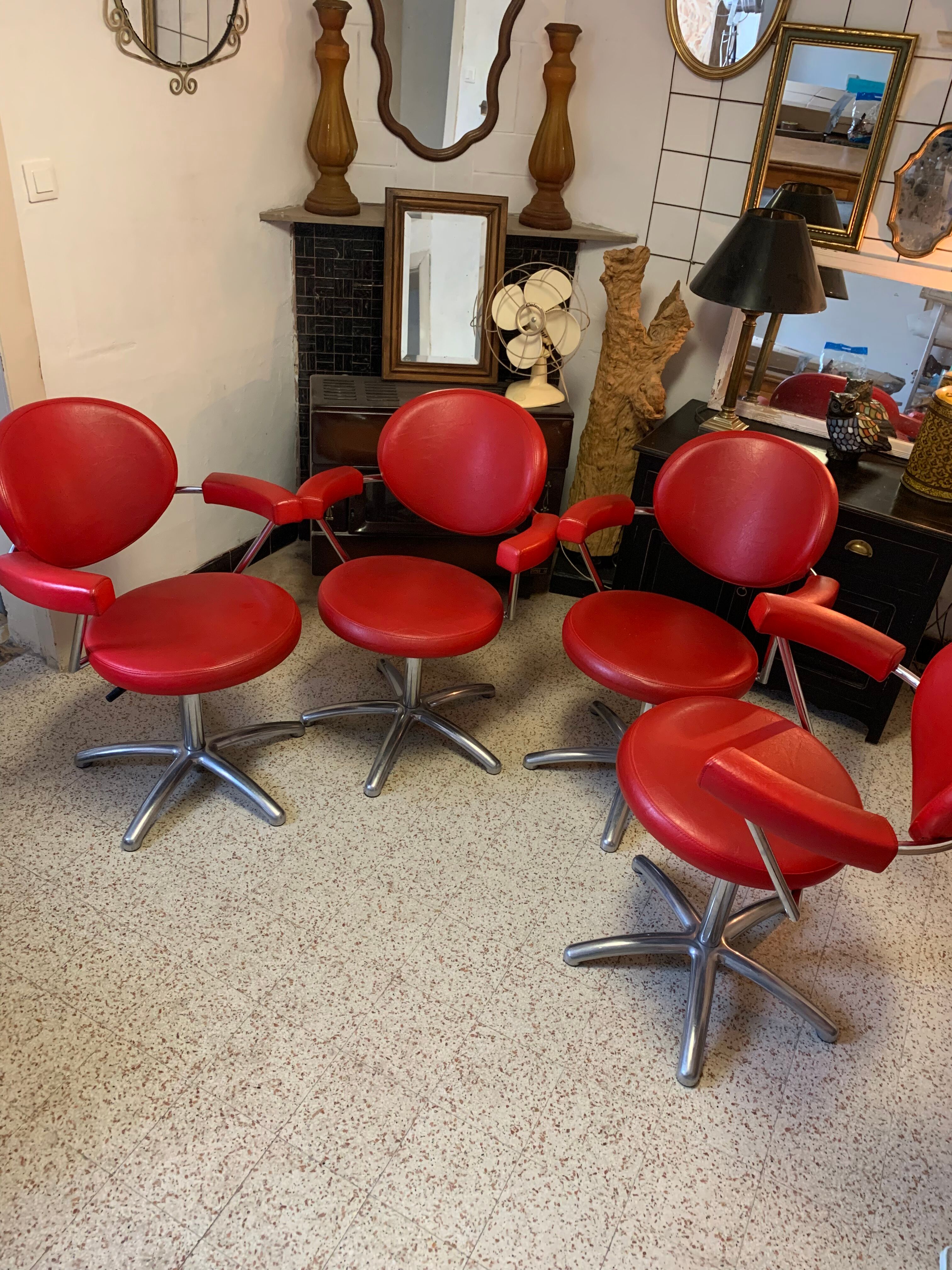 4 barber armchairs