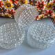 Set of three round glass bubble wall lights from the 70s/80s.