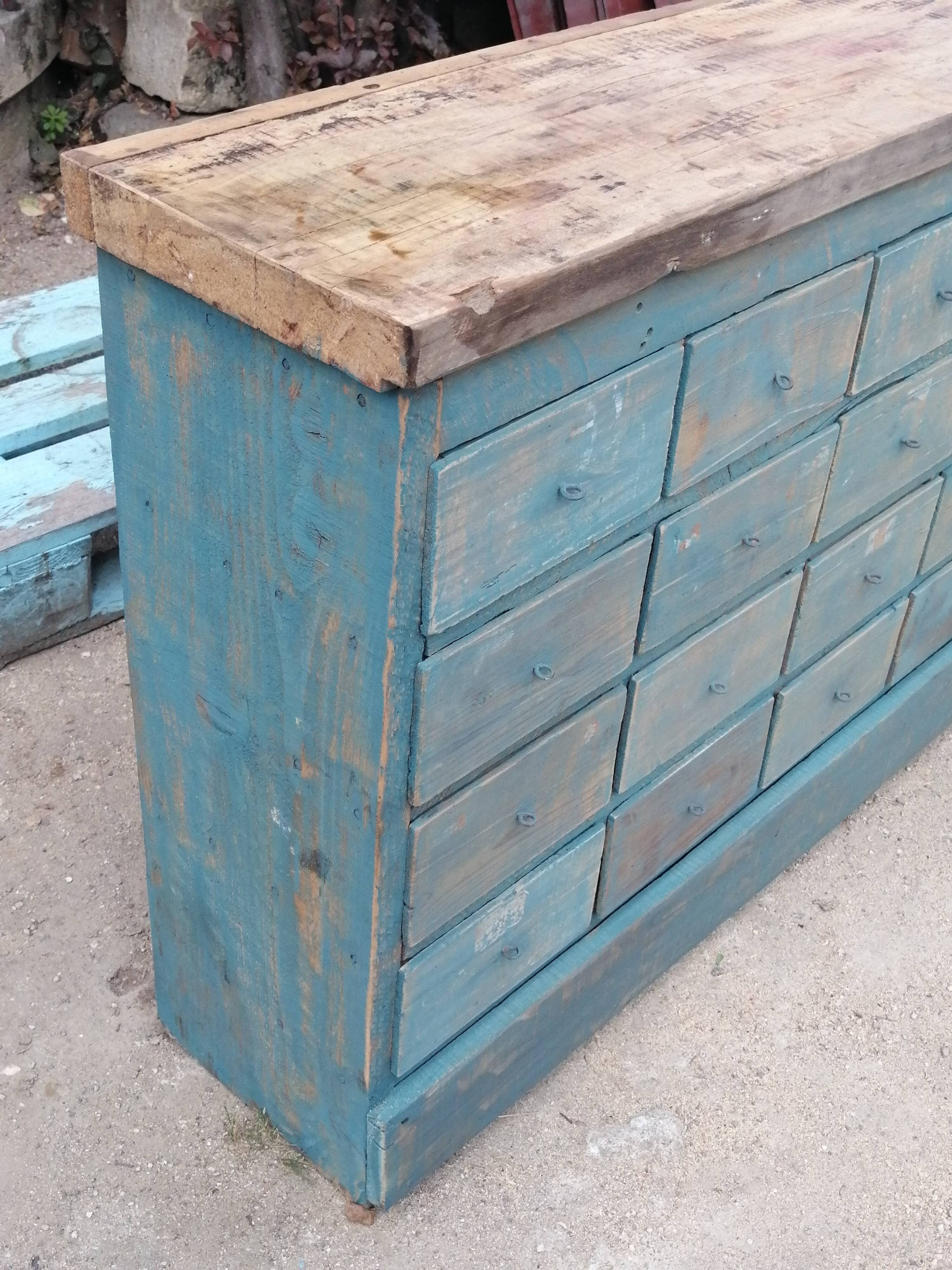 Old wooden workshop furniture