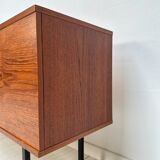 1960s Large Vintage Minimalistic Teak Sideboard with Metal Legs