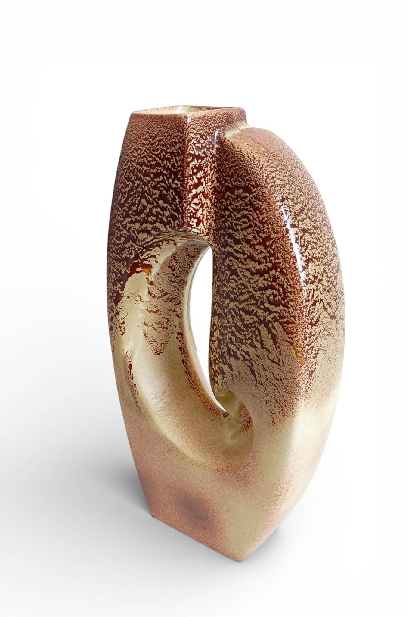 Midcentury Ceramic Vase Sculpture by Roberto Rigon for Bertoncello, Italy, 1960s