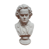 Buste Beethoven biscuit porcelaine pied douche