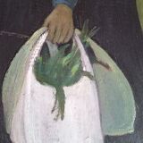 Elena Brugo (born in 1938) oil on paper 1986 "end of market"