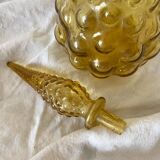 Carafe italienne Empoli verre ambre bulles , 1970